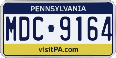PA license plate MDC9164