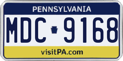 PA license plate MDC9168