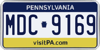 PA license plate MDC9169