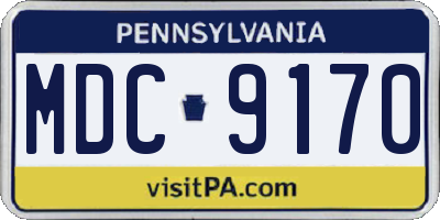 PA license plate MDC9170