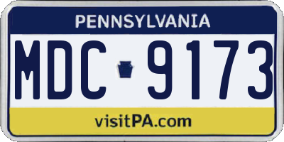 PA license plate MDC9173