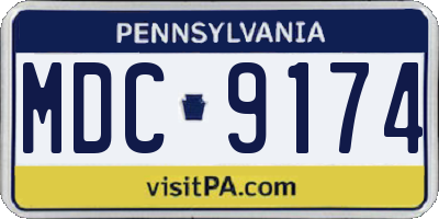 PA license plate MDC9174