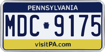 PA license plate MDC9175