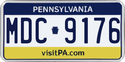PA license plate MDC9176