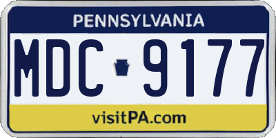 PA license plate MDC9177