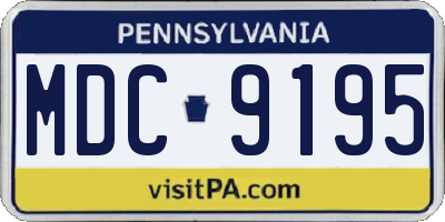 PA license plate MDC9195