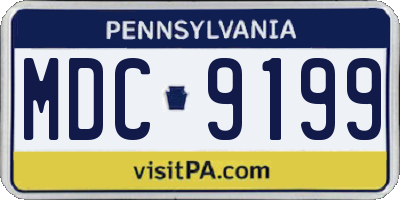 PA license plate MDC9199