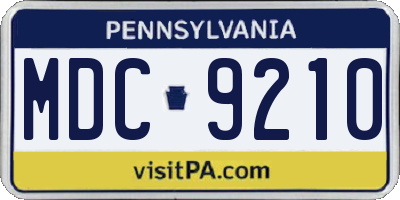 PA license plate MDC9210