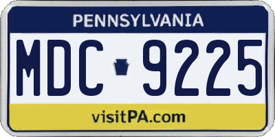 PA license plate MDC9225