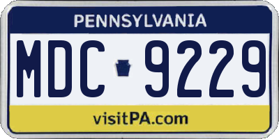 PA license plate MDC9229