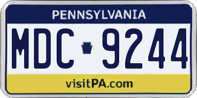 PA license plate MDC9244