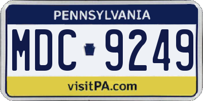 PA license plate MDC9249