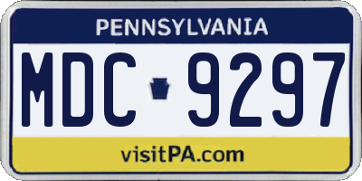 PA license plate MDC9297