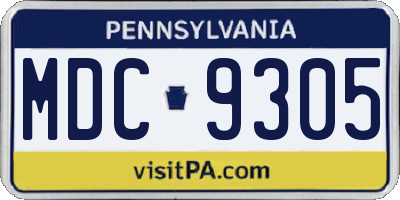 PA license plate MDC9305
