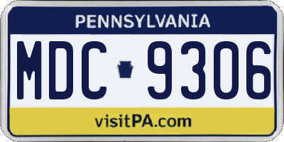 PA license plate MDC9306