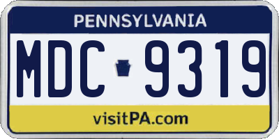 PA license plate MDC9319