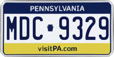 PA license plate MDC9329