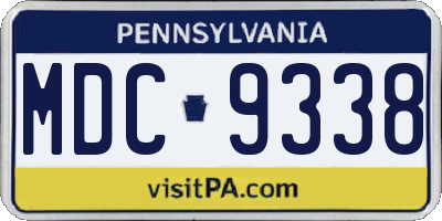PA license plate MDC9338