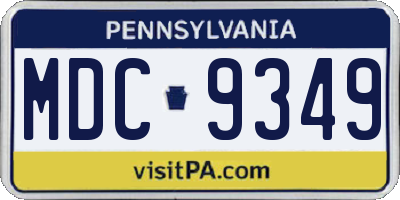 PA license plate MDC9349