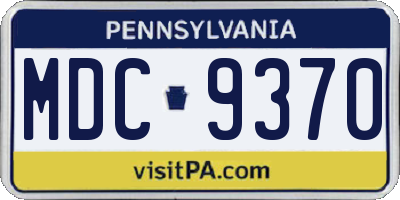 PA license plate MDC9370