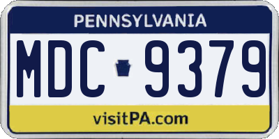 PA license plate MDC9379