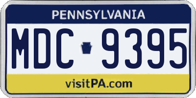 PA license plate MDC9395