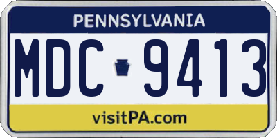 PA license plate MDC9413