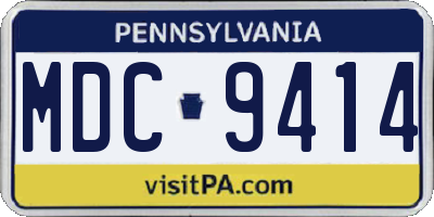 PA license plate MDC9414