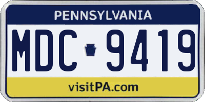 PA license plate MDC9419