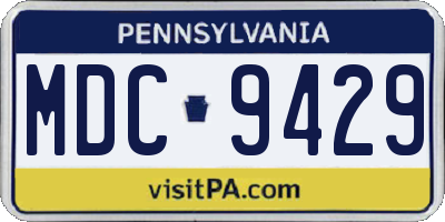 PA license plate MDC9429