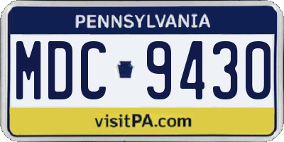 PA license plate MDC9430