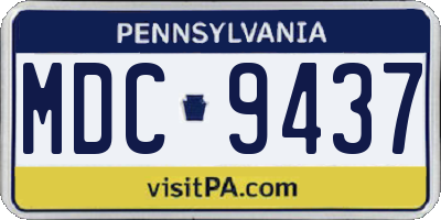PA license plate MDC9437
