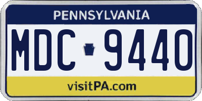 PA license plate MDC9440