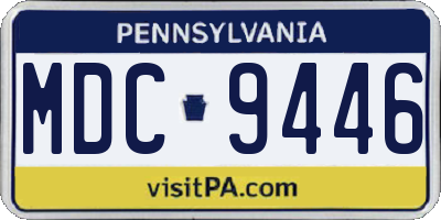 PA license plate MDC9446