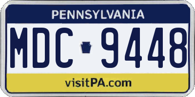 PA license plate MDC9448