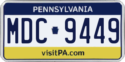 PA license plate MDC9449