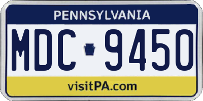 PA license plate MDC9450