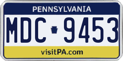 PA license plate MDC9453