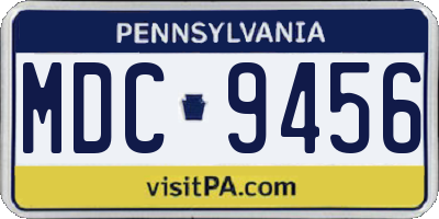 PA license plate MDC9456