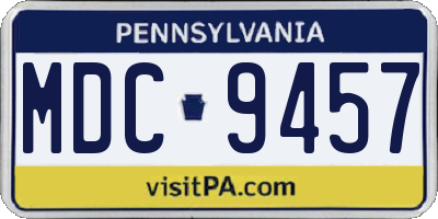 PA license plate MDC9457