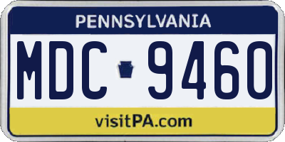 PA license plate MDC9460