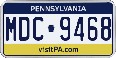 PA license plate MDC9468