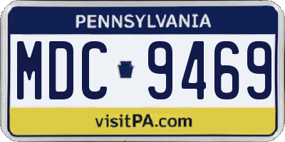 PA license plate MDC9469