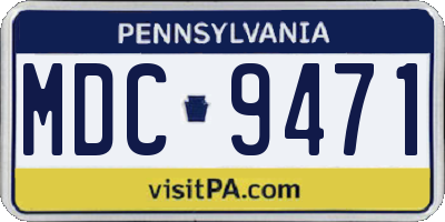 PA license plate MDC9471