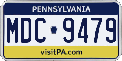 PA license plate MDC9479
