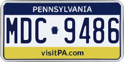 PA license plate MDC9486