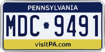 PA license plate MDC9491