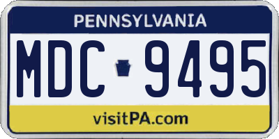 PA license plate MDC9495