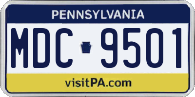 PA license plate MDC9501