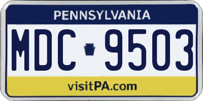 PA license plate MDC9503